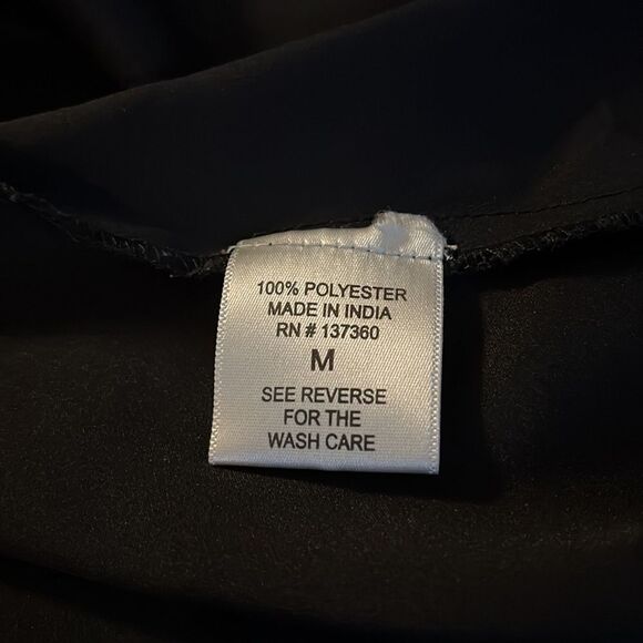 Truth black sleeveless hi-lo dress semi sheer fabric buttons to waistband sz M - Picture 9 of 14